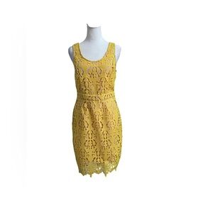 Banana Republic EUC Yellow Lace Dress Size 4P
